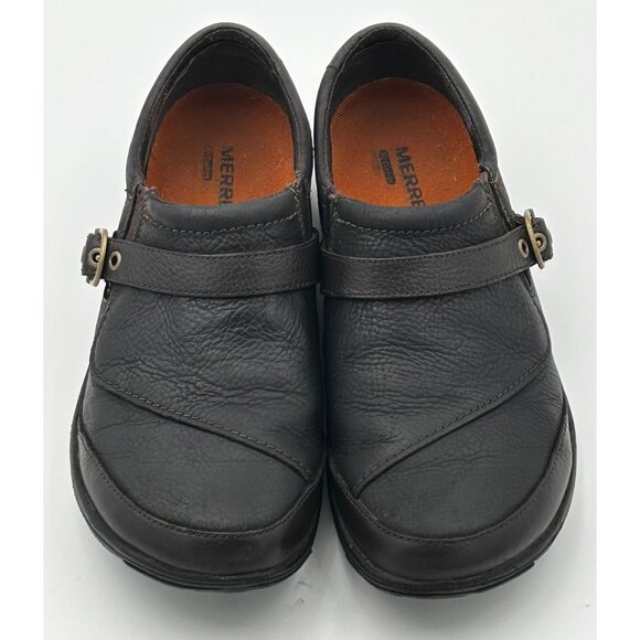 Merrell Shoes Women's 8.5 Leather Slip-On Clogs Espresso Brown Comfort Shoes - Picture 1 of 7